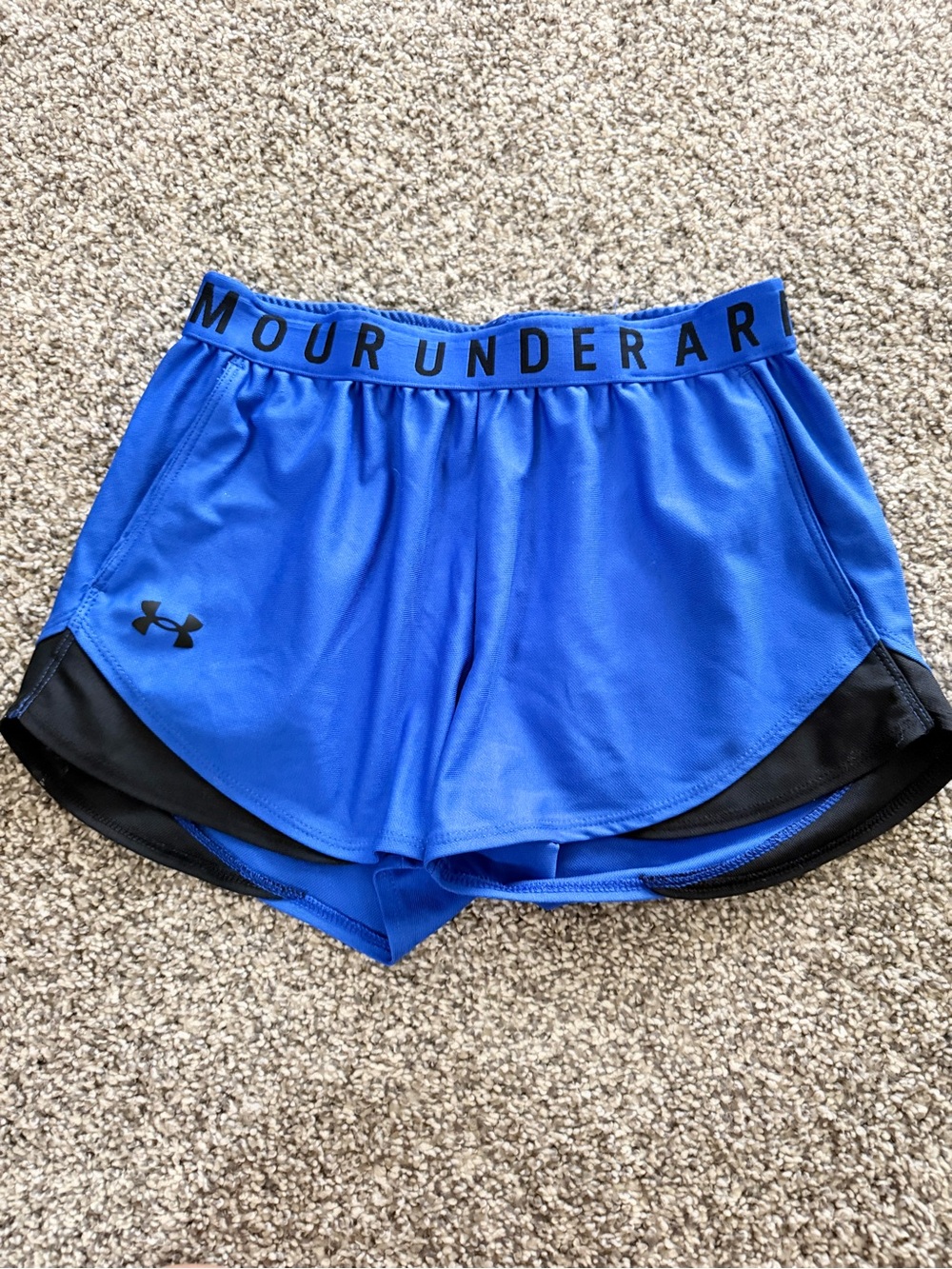 Under Armour Women’s Bright Blue Athletic Shorts with Black Accents